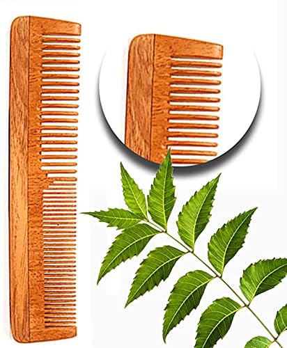 Dr. Ved Dr.Ved Neem Wood Combs (Set of 3) | Natural Hair Care | Anti-Static, Detangling & Scalp Stimulation | Handcrafted Eco-Friendly Neem Wooden Combs for All Hair Types - Image 4
