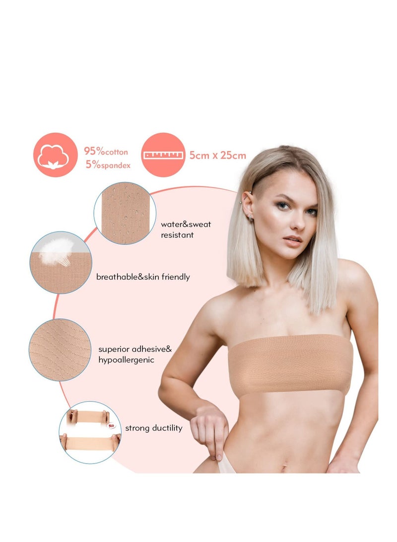 KASTWAVE Clear Double Sided Body Tape and Nude Invisible Adhesive Tape Bra Tape Lift Tape Skin Tape for Women Dress Clothes Lingerie Clothing - Image 2