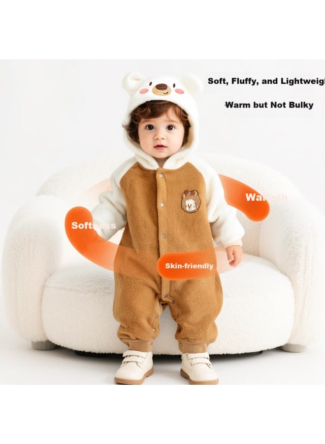 BOBDOG Babu Bean Baby Romper 25 Autumn Winter New Infant Outwear Boys Fleece Thickened Warm Jumpsuit Crawling Suit - Image 2