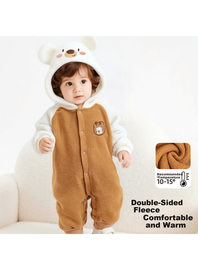 BOBDOG Babu Bean Baby Romper 25 Autumn Winter New Infant Outwear Boys Fleece Thickened Warm Jumpsuit Crawling Suit - Image 1