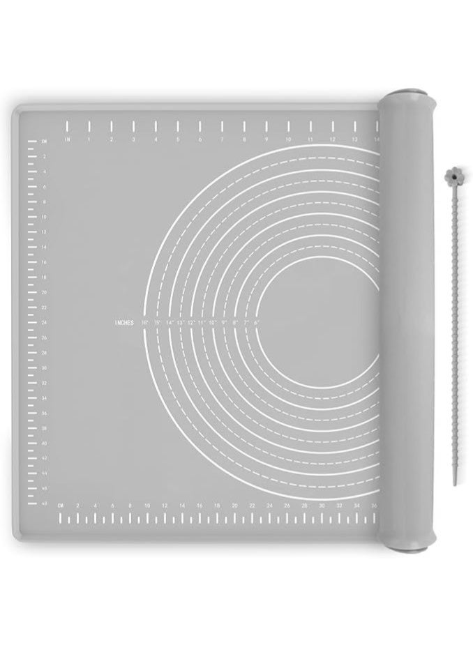 Arabest Silicone Baking Mat, Baking Mats, Kitchen Mat, Extra Thick Silicone Baking Mat with Measurements, Non-slip and Reusable, Counter Mats Oven Liner Mats for Making Cookies Macarons Bread, 27.56×19.69 - Image 1