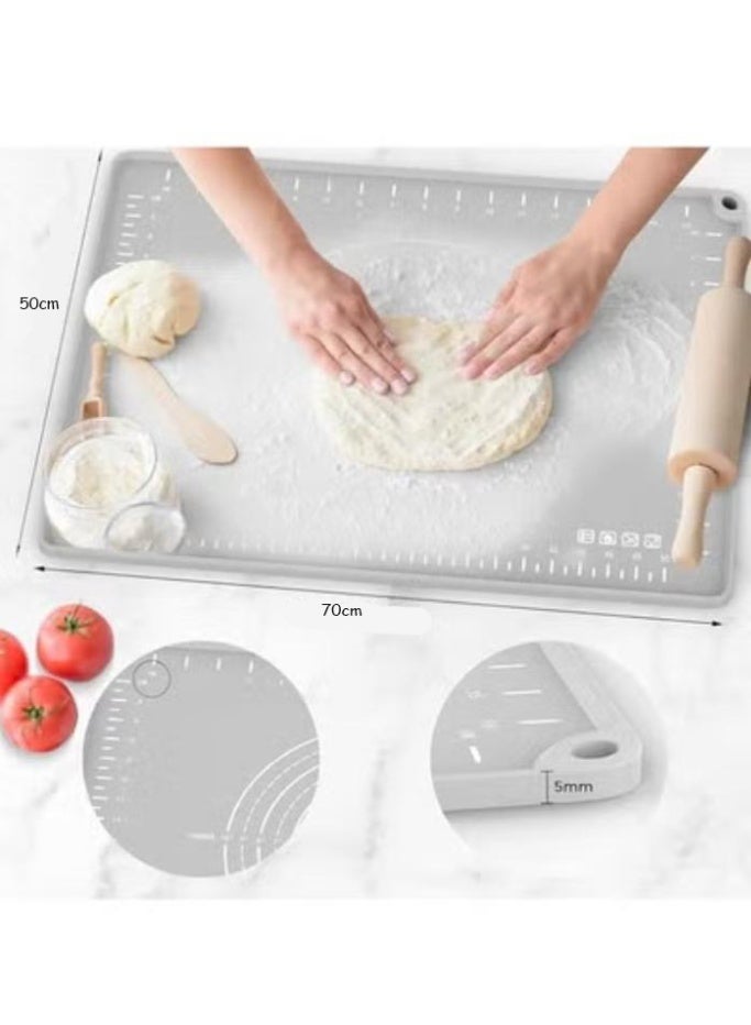 Arabest Silicone Baking Mat, Baking Mats, Kitchen Mat, Extra Thick Silicone Baking Mat with Measurements, Non-slip and Reusable, Counter Mats Oven Liner Mats for Making Cookies Macarons Bread, 27.56×19.69 - Image 2