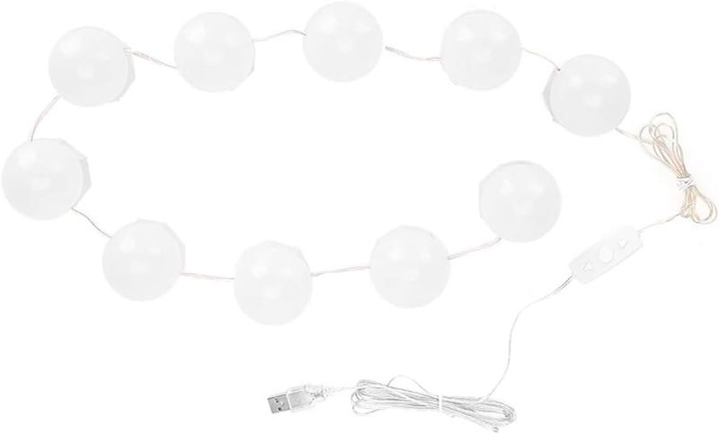 10 مصابيح LED لمرايا التزيين، مصابيح مرايا قابلة للتعتيم مزودة بمفتاح لمس، سلسلة ضوئية قابلة لضبط درجات الحرارة الدافئة والباردة لمرايا خزائن الملابس في غرف النوم - Image 2