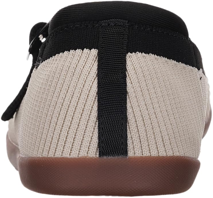 WHITIN Womens Barefoot Mary Jane Shoes Wide Toe Box Ballet Flats Sneakers Zero Drop Sole Minimalist Size 6.5 Knit Width Walking Mesh Fashion Washable Casual Dress Beige 37 - Image 2