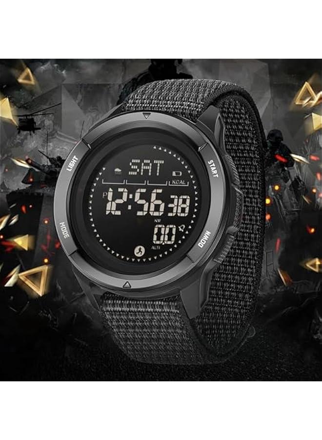 Compass Tactical Watches for Men Women with Metronome Step Counter Countdown Dual Time Alarm Stopwatch Rubber Strap Lightweight Digital Waterproof Watch Orange - Image 5