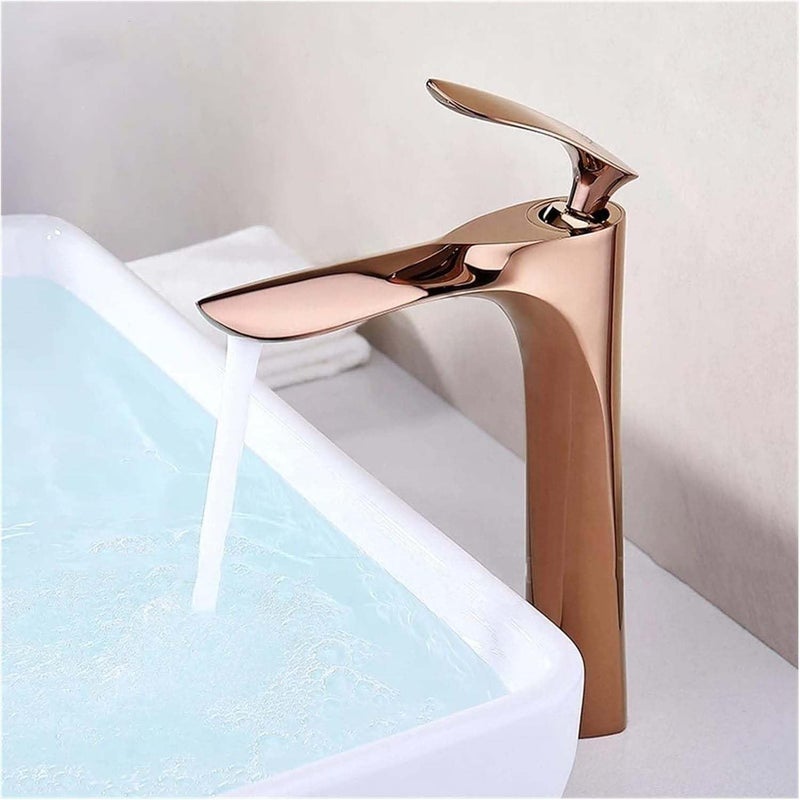 InArt Wash Basin Tap – Water Tap for Wash Basin, Bathroom Taps for Home, Pillar Tap for Wash Basin, Washbasin Taps for Home, Taps for Bathroom, Long Tap for Wash Basin (Rose Gold Color)