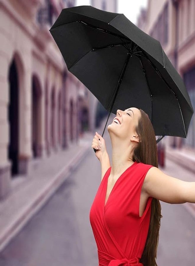 VICHAXAN مظلة فيشاكسان للنساء والرجال | مظلة قابلة للطي ثلاثية الطبقات مقاومة للأشعة فوق البنفسجية، مزودة بخاصية الفتح والإغلاق التلقائي، صغيرة الحجم، مناسبة للسفر، توفر حماية بنسبة 95% من الأشعة فوق البنفسجية. - Image 3