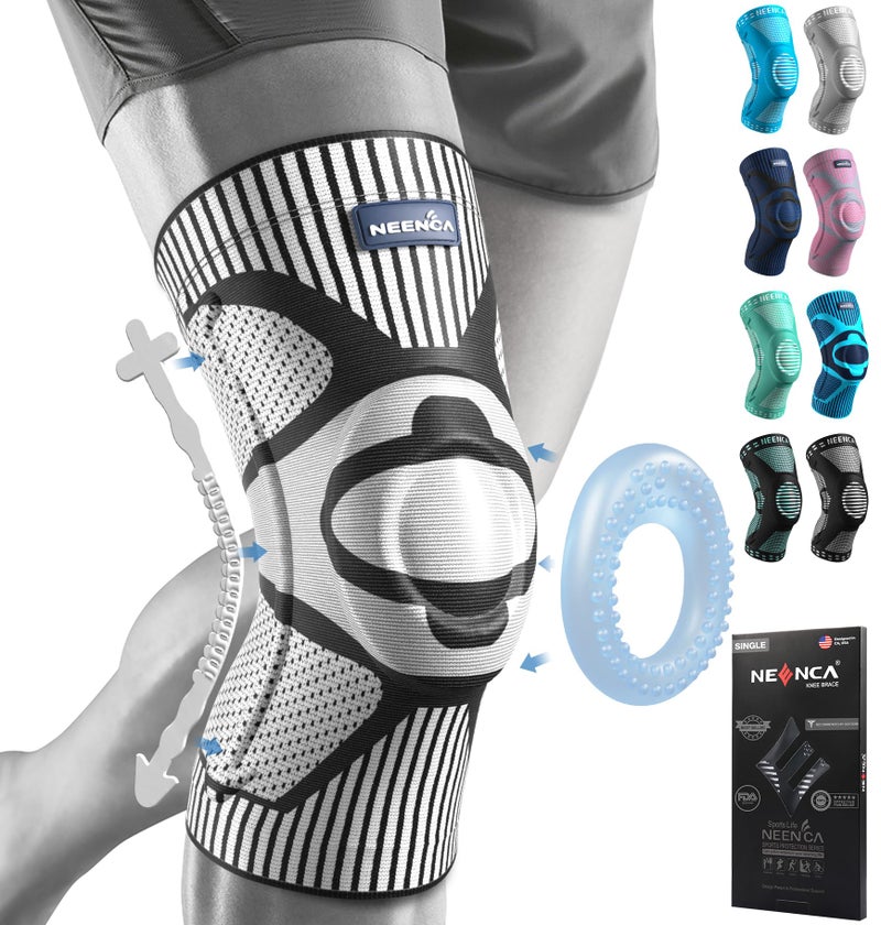 NEENCA Knee Brace for Knee Pain Relief, Medical Knee Support with Patella Pad & Side Stabilizers, Compression Knee Sleeve for Meniscus Tear, ACL, Arthritis, Joint Pain, Runner, Sport- FSA/HSA APPROVED - Image 1