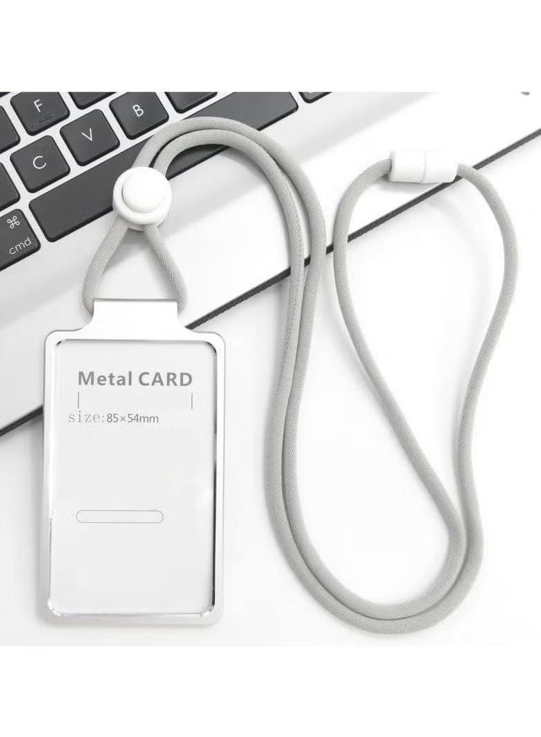 Generic ID Card Holder Business Card Office Card Holder Photocard Holder Aluminum Alloy (Grey)  - Image 1
