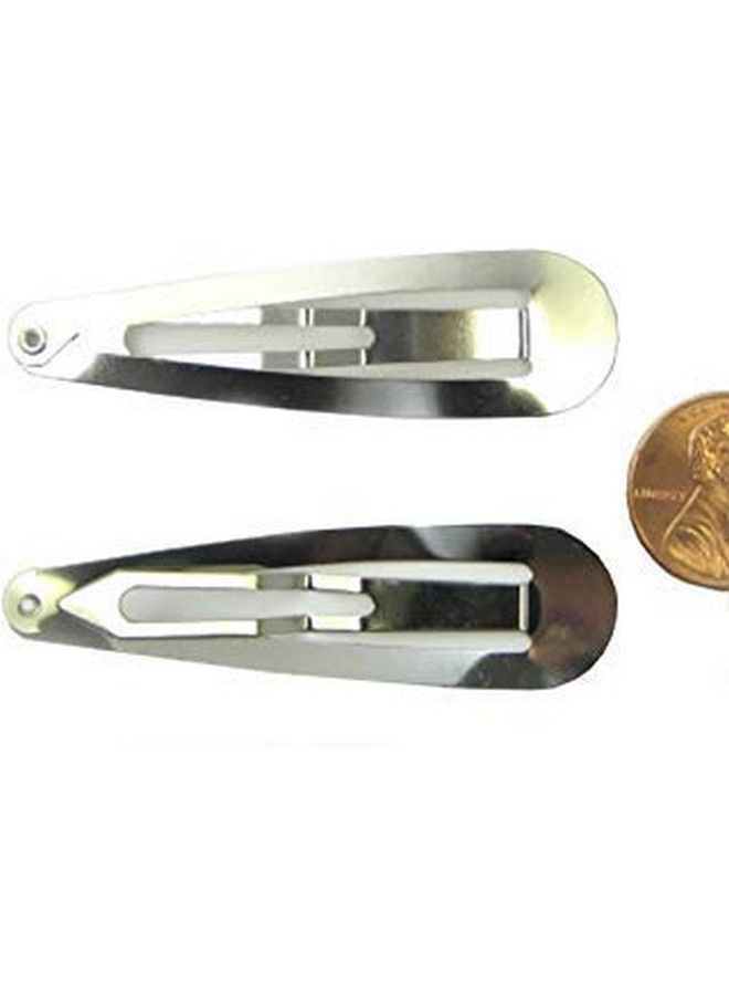 Q-YO Diy Hair Clips Kit Alligator Clips French Barrette Clips Snap Clips (100Pc 60Mm Silver Snap Clips) - Image 1