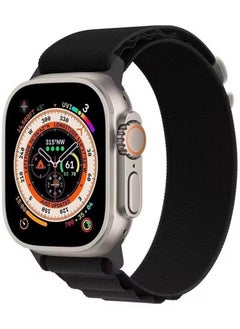 Alpine Loop For Apple Watch Band Series 8 42mm 44mm 45mm 49mm Nylon Sports Solo Loop Stretch Woven Straps For iWatch Series 8/7/6/5/4/3/2/1/SE/Ultra - Black