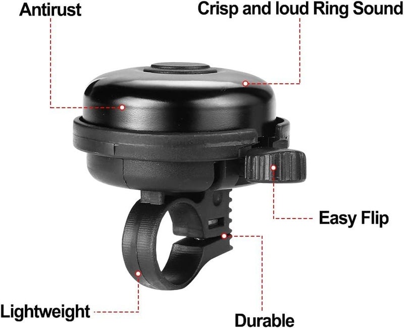 RIANZ Bicycle Cycle Round Bell, Clearer Louder Longer Tone Horn for Cycling (Black) - Image 5