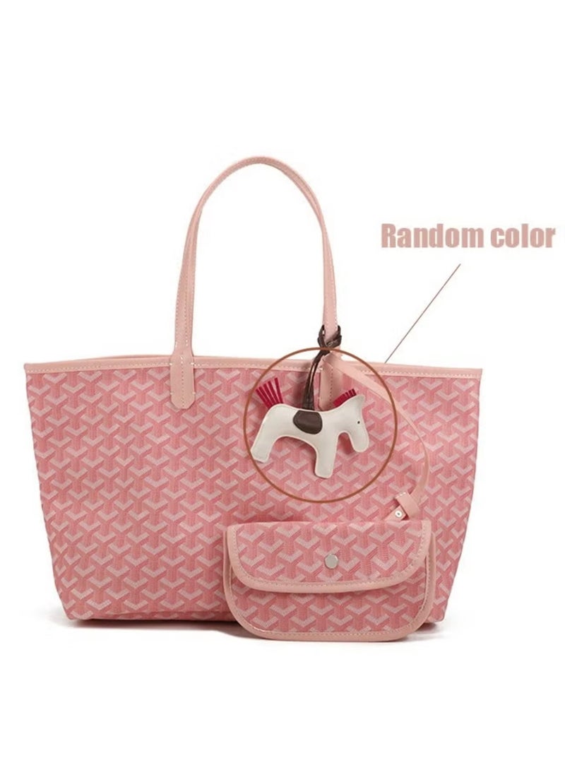 Printed Shopper Tote Pink Pony Pendants Random  - Image 1