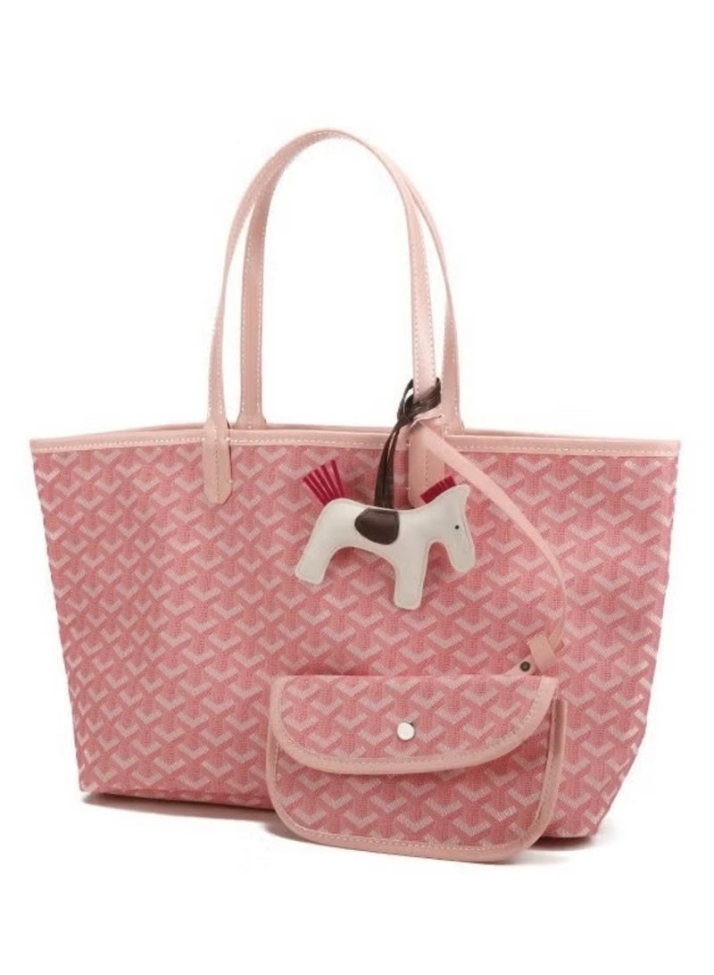 Printed Shopper Tote Pink Pony Pendants Random  - Image 2