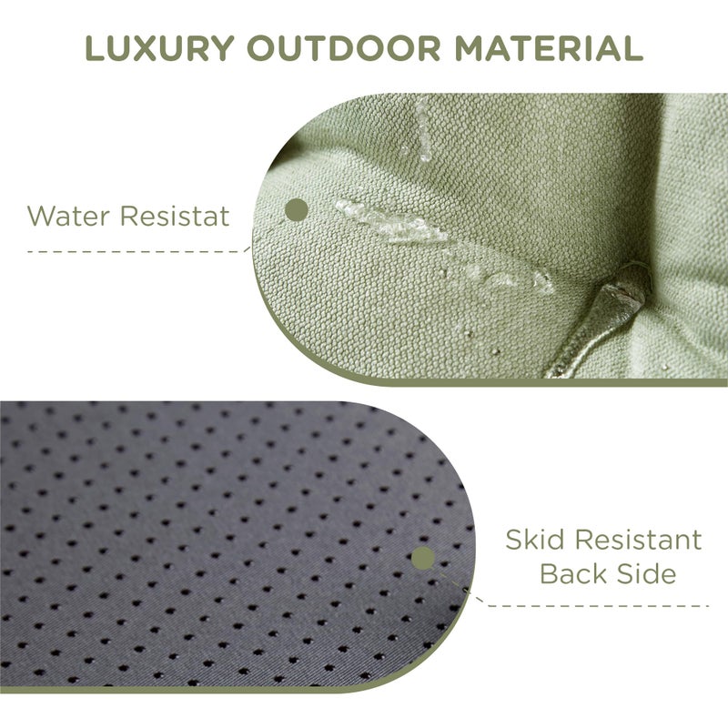 Codi Rocking Chair Cushions Outdoor, Water Resistant Rocker Chairs Replacement Cushion Set for Patio Porch Garden - Fits Most Standard Rockers, Sage 1PK - Image 4