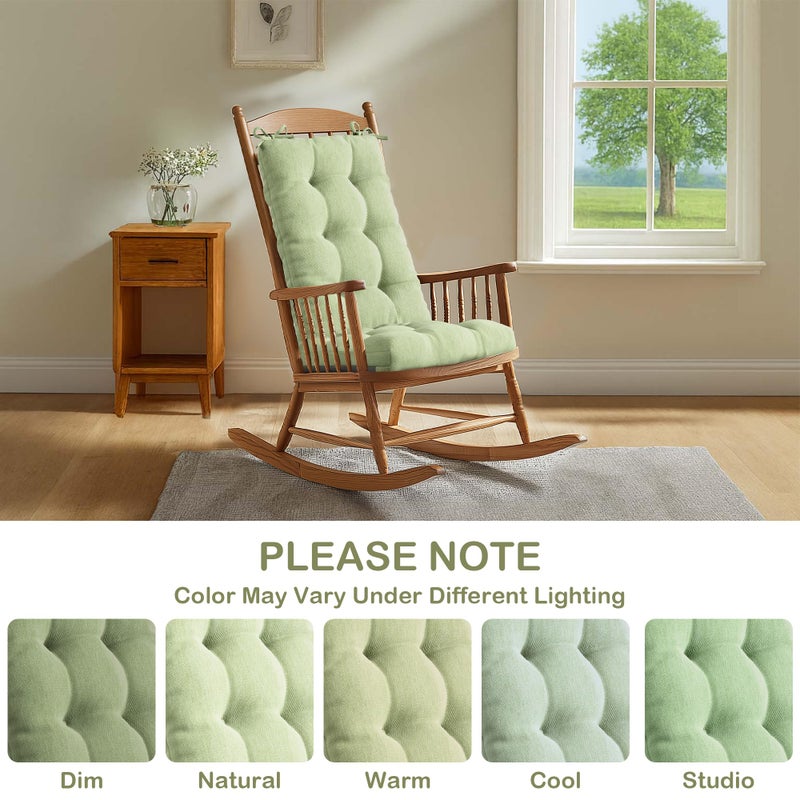 Codi Rocking Chair Cushions Outdoor, Water Resistant Rocker Chairs Replacement Cushion Set for Patio Porch Garden - Fits Most Standard Rockers, Sage 1PK - Image 5