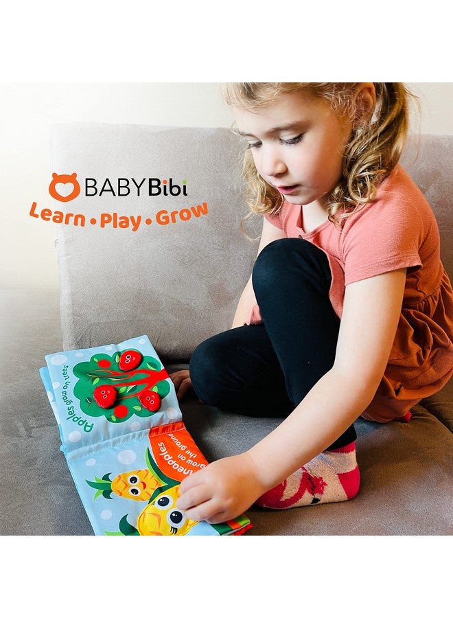 بيبي بيبي كتاب أطفال ناعم، "من أين تأتي الخضراوات والفواكه؟". كتاب تفاعلي للأطفال في مرحلة التسنين، يُمكّنهم من اللمس واللمس، مصنوع من القماش المجعد، مناسب للأطفال من عمر 3 أشهر فما فوق. - Image 4