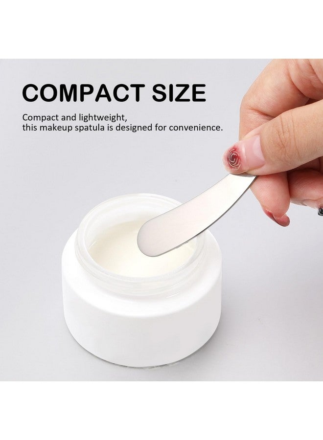 minkissy Makeup Spatula Small Metal Cosmetic Spatula Stainless Steel Handheld Cream Spatula Skincare Accessories for Mixing And Sampling Skin Care Creams, Eye Cream, Essences 2Pcs - Image 4