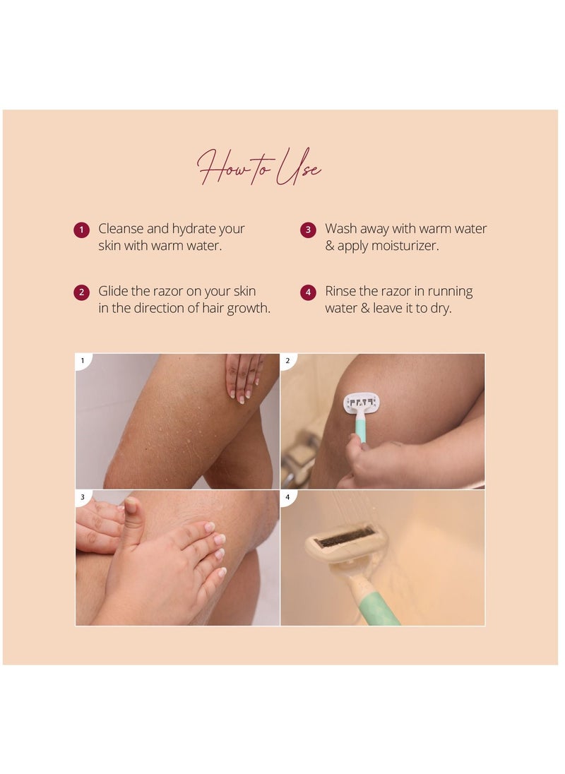Carmesi Women Body Hair Removal Razor - Painless & Hassle Free Shave - 2 Way Pivot - Aloe Vera Vit E - Smooth 5-Blade Precision - Safe Hygienic  - Diamond Texture Handle - 1 Pc (Aqua Delight) - pzsku/Z68AC0645988AA5965322Z/45/_/1690800649/4014051c-599d-4c9e-889c-8bacc7bfddd1