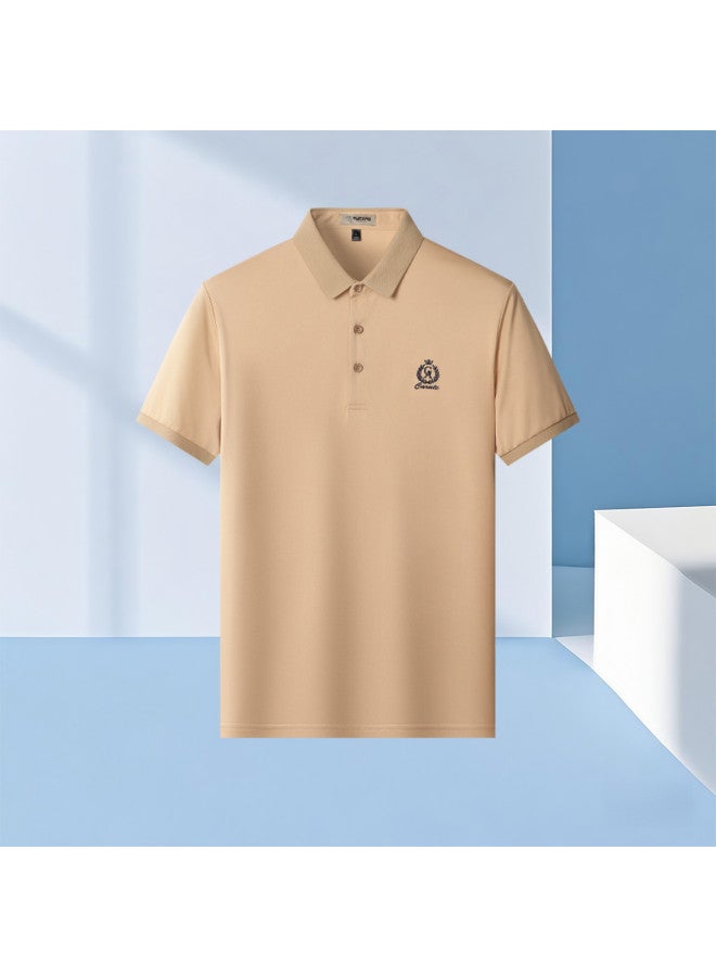 Tucano 2-piece Set】summer Short Sleeve Polo Shirt + Ice Silk Casual Trousers Loose Fit Dad Outfit Men's Suit - Image 3