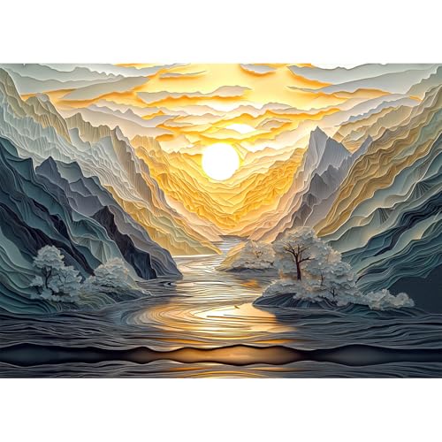 Yunlus Jigsaw Puzzles for Adults 1000 Pieces Impossible Hard Difficult Challenging Puzzles for Adults 1000pc Puzzles Sunrise at Mountain Peak Jigsaw Puzzle 1000 Pieces 28 x 20 inch - Image 1
