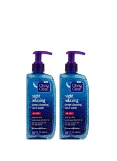 Clean & Clear Clean & Clear Night Relaxing Oil-Free Deep Cleaning Face Wash with Deep Sea Minerals & Sea Kelp Extract, For All Skin Types, 8 fl. oz (Pack of 2)  - Image 1