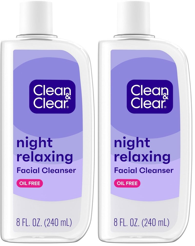 Clean & Clear Night Relaxing Oil-Free Deep Cleaning Face Wash with Deep Sea Minerals & Sea Kelp Extract, For All Skin Types, 8 fl. oz (Pack of 2) - Image 1