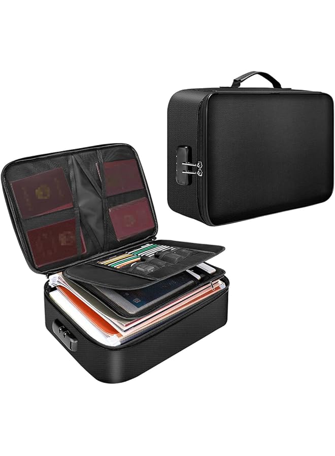 إيروريكس حقيبة تخزين ملفات مقاومة للحريق مكونة من 3 طبقات مع سحاب مقاوم للماء وحقيبة تنظيم منزلية آمنة للسفر والكمبيوتر المحمول والملفات - Image 2