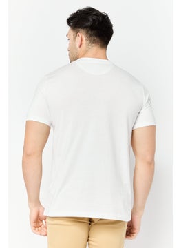 LAMBORGHINI Men Crew Neck Short Sleeves Embroidered Logo T-Shirt, White  - Image 2