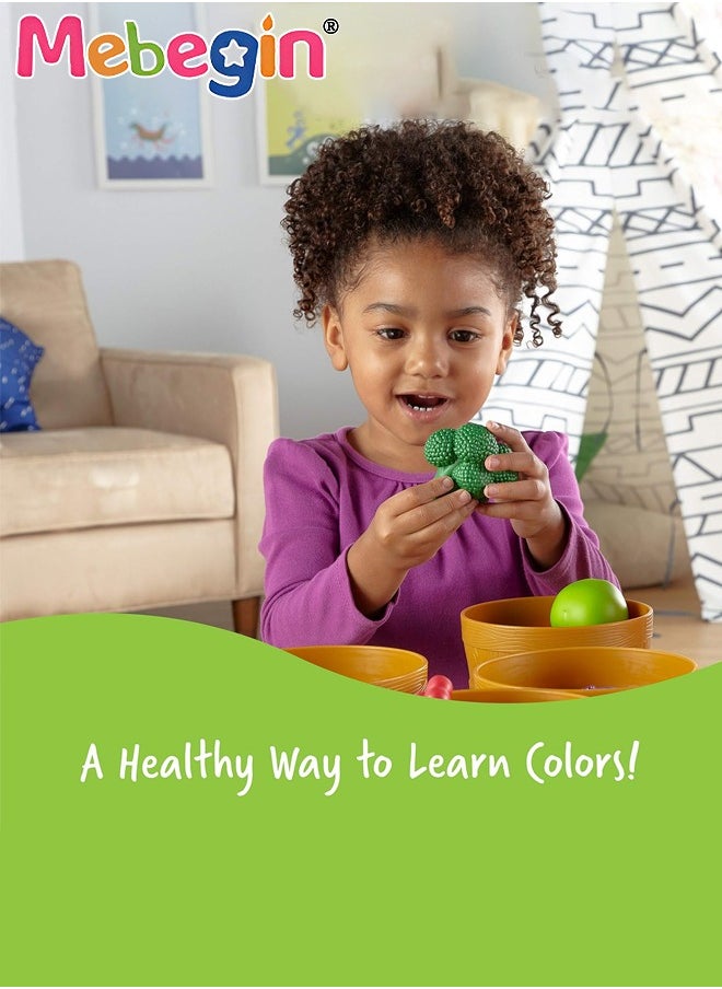 MEBEGIN Color Sorting Toys, Play Food Set for Toddlers, Colors Fruits Vegetables Sorting Toys, Cutting Food Toy for Preschool Activities, Pretend Play Kitchen Accessories for Kids, Toddler Learning Toys for Fine Motor Skills and Sensory Cognition, Daycare Educational Toys, Ideal Gift for Kids  - Image 4