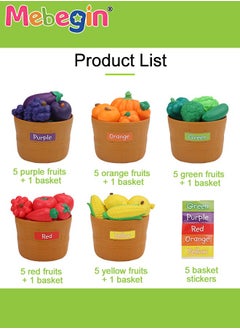 MEBEGIN Color Sorting Toys, Play Food Set for Toddlers, Colors Fruits Vegetables Sorting Toys, Cutting Food Toy for Preschool Activities, Pretend Play Kitchen Accessories for Kids, Toddler Learning Toys for Fine Motor Skills and Sensory Cognition, Daycare Educational Toys, Ideal Gift for Kids  - Image 3