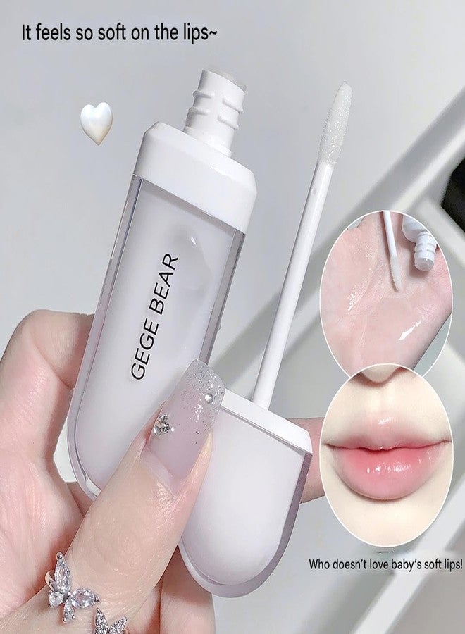 Gege Bear Star Shine Lip Gloss | High Shine Glossy Finish | Light Pink & Milky Nude Shades | Long Lasting Waterproof Hydrating Lips | Lightweight Texture Moisturizing Lip Care | Perfect for Shiny Natural Makeup Looks | Soft & Smooth Gloss | For Women & Girls with Brush Applicator (02# Milky, 6.5g) - Image 4