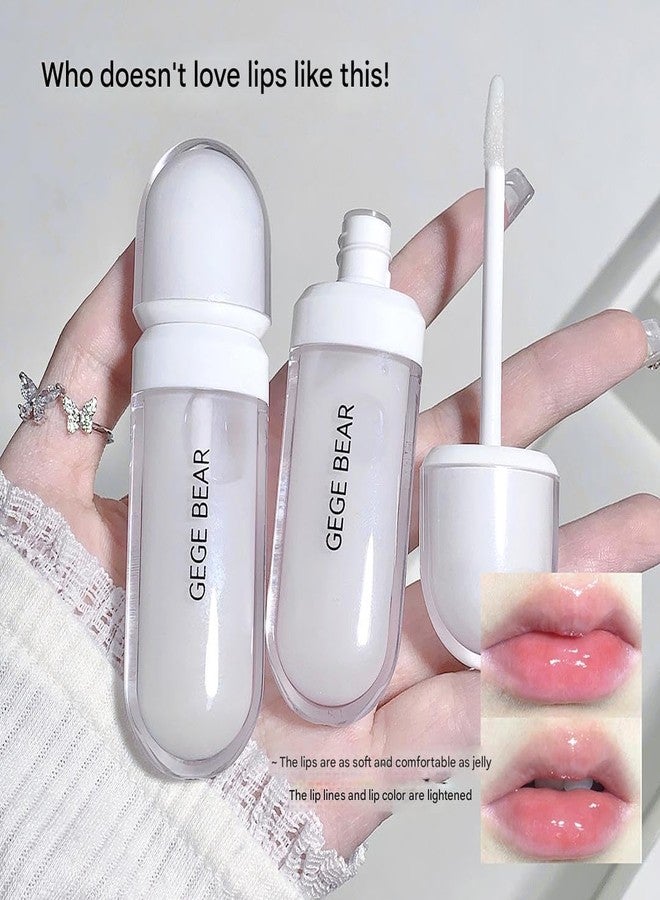 Gege Bear Star Shine Lip Gloss | High Shine Glossy Finish | Light Pink & Milky Nude Shades | Long Lasting Waterproof Hydrating Lips | Lightweight Texture Moisturizing Lip Care | Perfect for Shiny Natural Makeup Looks | Soft & Smooth Gloss | For Women & Girls with Brush Applicator (02# Milky, 6.5g) - Image 3
