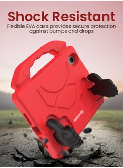 Moxedo Moxedo Shockproof Protective Case Cover Lightweight Convertible Handle Kickstand for Kids with Pencil Holder  Compatible for iPad Mini 6 - Red  - Image 4
