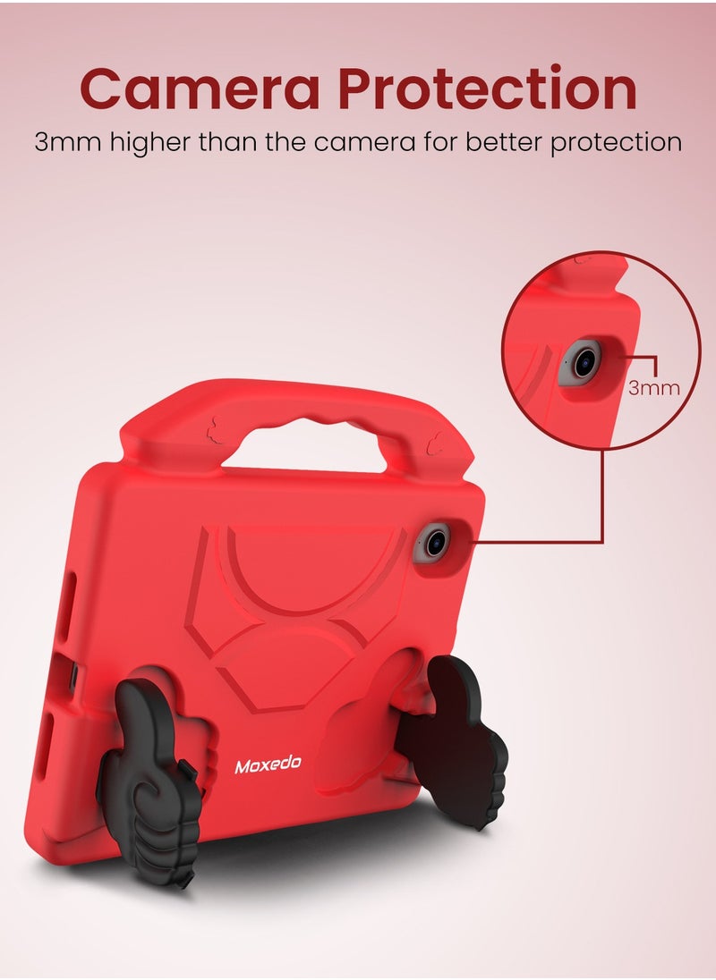 Moxedo Moxedo Shockproof Protective Case Cover Lightweight Convertible Handle Kickstand for Kids with Pencil Holder  Compatible for iPad Mini 6 - Red  - Image 2