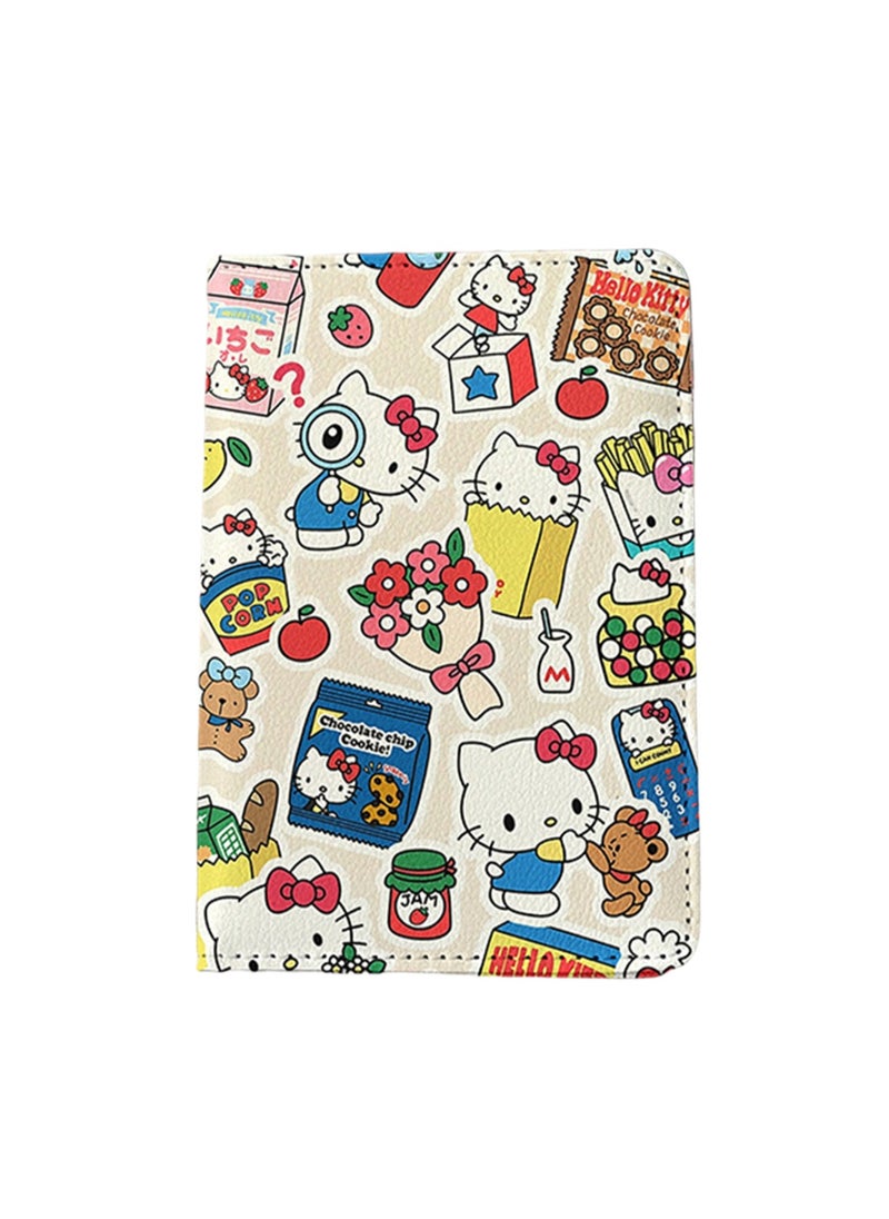 Generic Passport Holder Multifunctional Card Holder Passport Protector Id Storage Bag Girls And Boys Card Holder Pu Leather Travel Id Holder, Travel Card Holder (KT Cat)  - Image 1