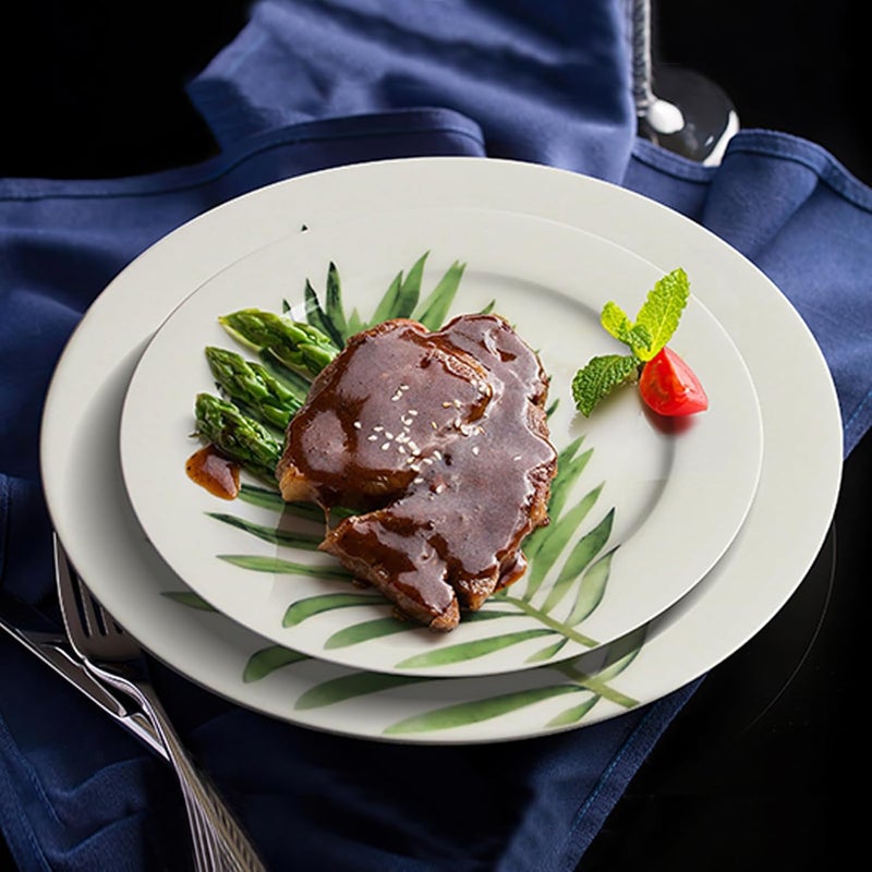 IQCWOOD White Porcelain Dinner Plates Set of 6 105 White Dishes for Pizza Salad Pasta Appetizer Steak Restaurant White Ceramic Plates Set Dinnerware Sets Christmas Gifts - Image 3