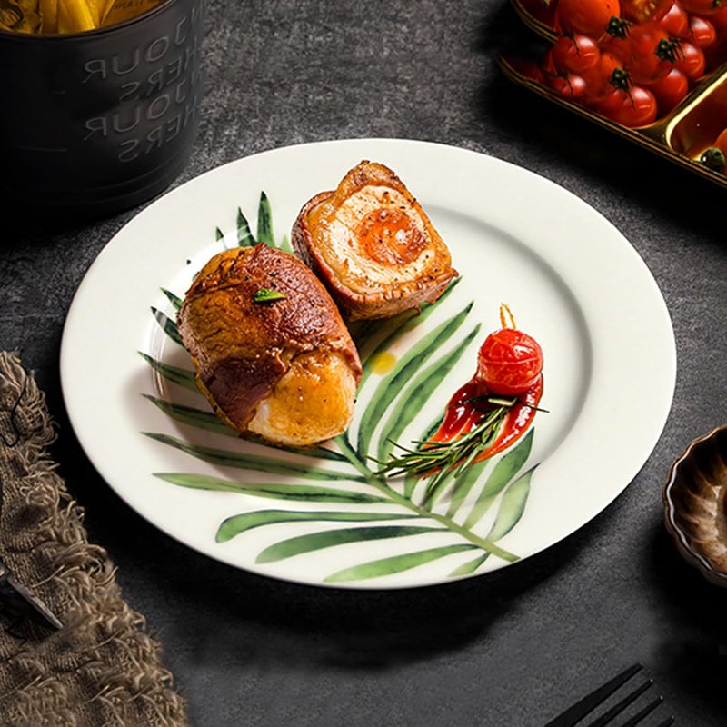 IQCWOOD White Porcelain Dinner Plates Set of 6 105 White Dishes for Pizza Salad Pasta Appetizer Steak Restaurant White Ceramic Plates Set Dinnerware Sets Christmas Gifts - Image 2