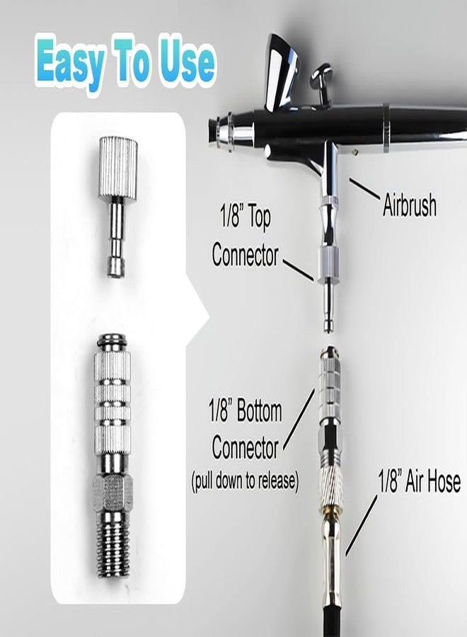 Dtacke Airbrush Quick Release Disconnect 1/8" hose connector Adapter Connecter Coupling Set - Image 2