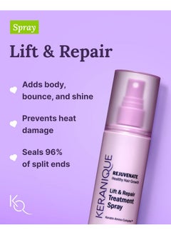 Keranique Damage Control Set For Thinning Hair Shampoo & Conditioner For Damaged Hair Follicle Booster Serum Lift & Repair Spray Keratin Enriched Repair Products For Dry Thin Hair Travel Size  - Image 5