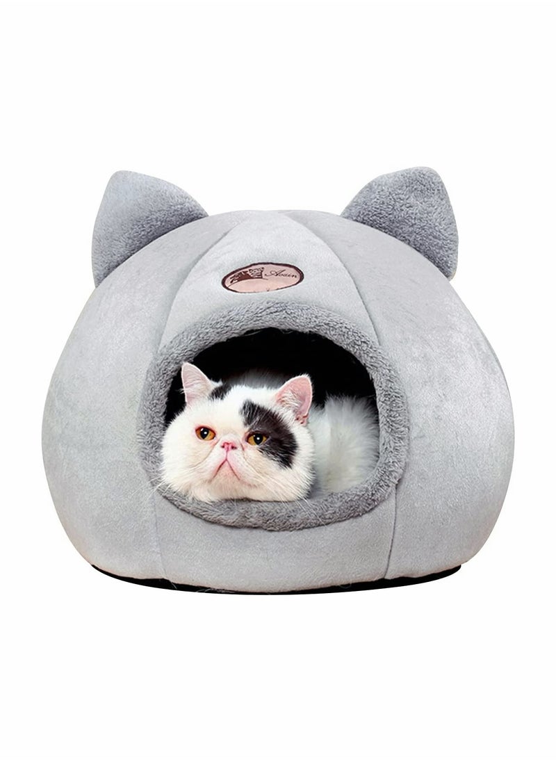 Generic Cat Cave Bed Self-Warming Comfortable Cat Bed Tent with Non-Slip Bottom 2 in 1 Semi-Enclosed Cat Cave Nest Sleeping Bed for Cat and Small Dogs (XL)  - Image 3