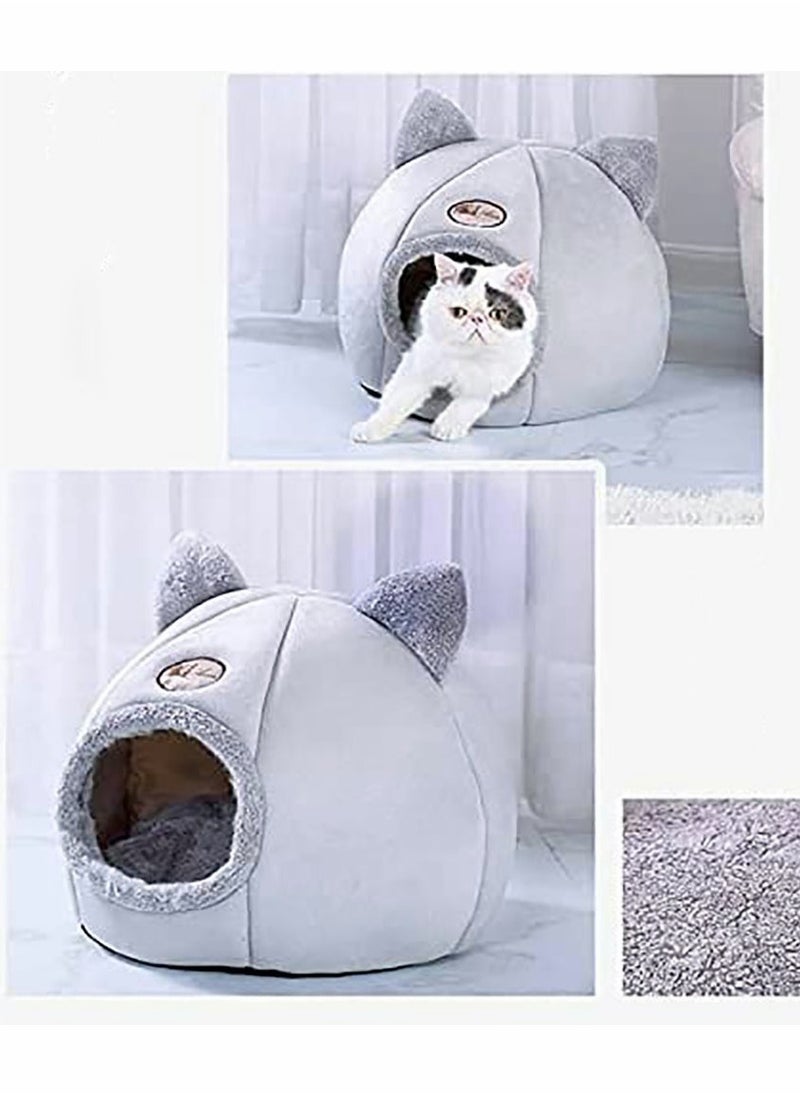 Generic - Cat Cave Bed Self-Warming Comfortable Cat Bed Tent with Non-Slip Bottom 2 in 1 Semi-Enclosed Cat Cave Nest Sleeping Bed for Cat and Small Dogs (XL) - Image 1