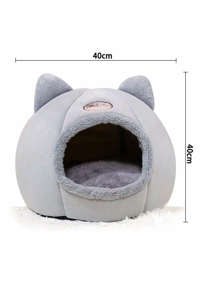 Generic Cat Cave Bed Self-Warming Comfortable Cat Bed Tent with Non-Slip Bottom 2 in 1 Semi-Enclosed Cat Cave Nest Sleeping Bed for Cat and Small Dogs (XL)  - Image 4