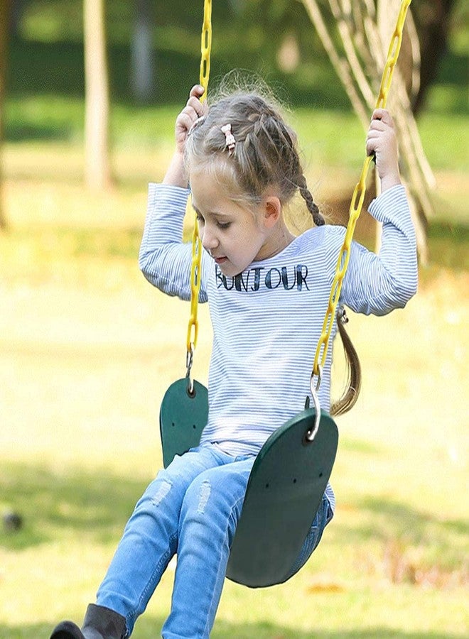 IRIS Heavy Duty Swing Seat with Plastic Coated 60" Chain - Playground Swing Seat and Carabiners for Easy Installation, Support 440 lbs (Dark Green) - Image 2