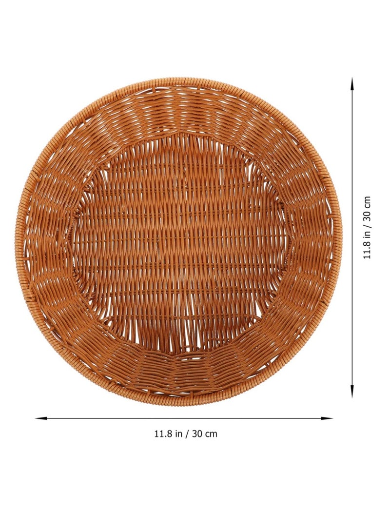 وعاء تخزين من الخيزران من البولي بروبيلين من FFD - سلة الفاكهة والخبز والخضروات لطاولة المطبخ وديكور المنزل - سلال مستديرة قابلة للتكديس - Image 2