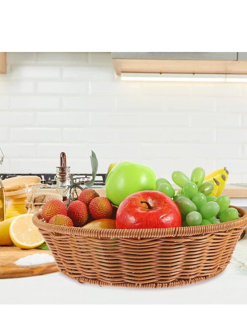 وعاء تخزين من الخيزران من البولي بروبيلين من FFD - سلة الفاكهة والخبز والخضروات لطاولة المطبخ وديكور المنزل - سلال مستديرة قابلة للتكديس - Image 3