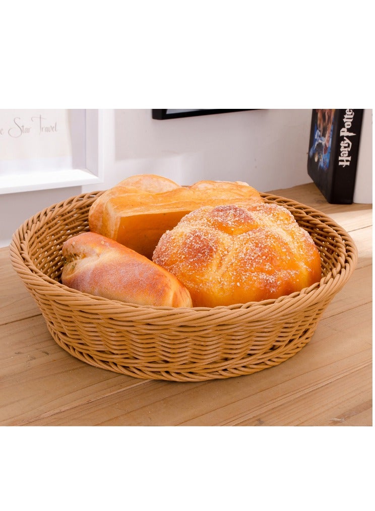 وعاء تخزين من الخيزران من البولي بروبيلين من FFD - سلة الفاكهة والخبز والخضروات لطاولة المطبخ وديكور المنزل - سلال مستديرة قابلة للتكديس - Image 4