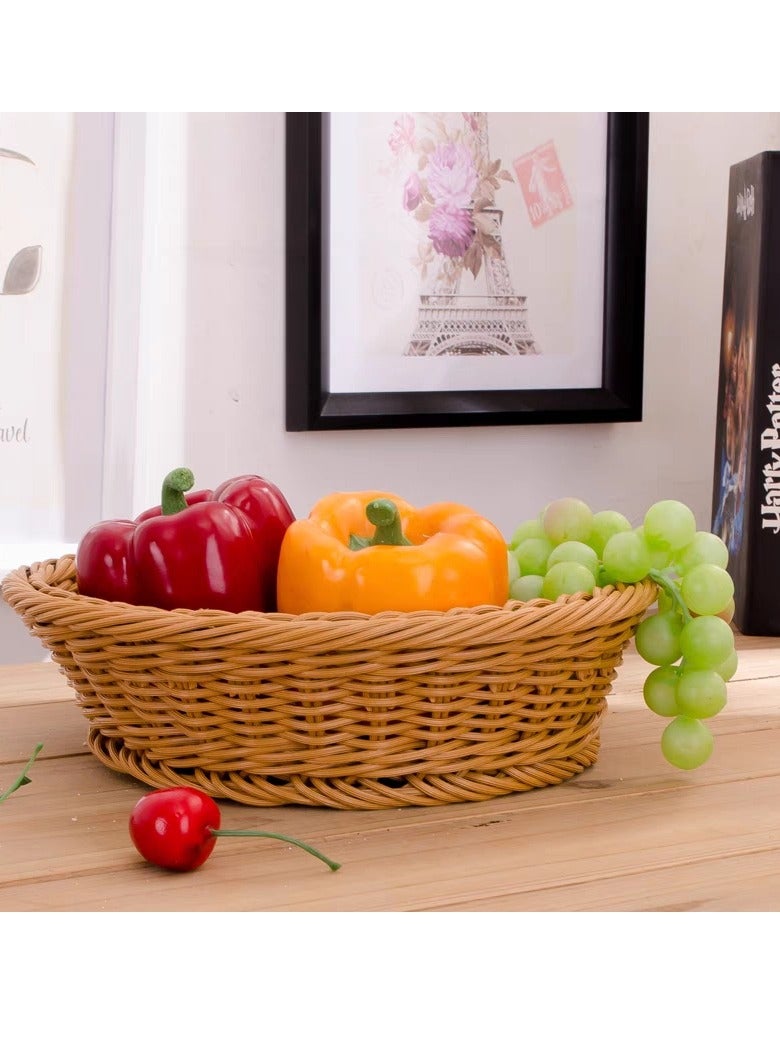 وعاء تخزين من الخيزران من البولي بروبيلين من FFD - سلة الفاكهة والخبز والخضروات لطاولة المطبخ وديكور المنزل - سلال مستديرة قابلة للتكديس - Image 5