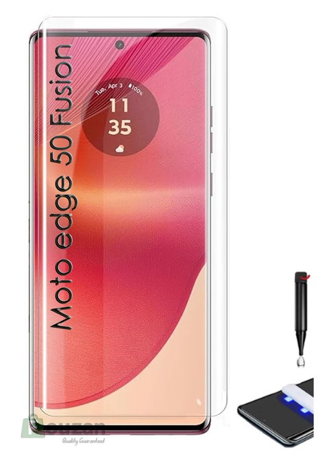 Moto Edge 50 Fusion - UV Liquid Glue Full Curved Coverage Tempered Glass Screen Protector