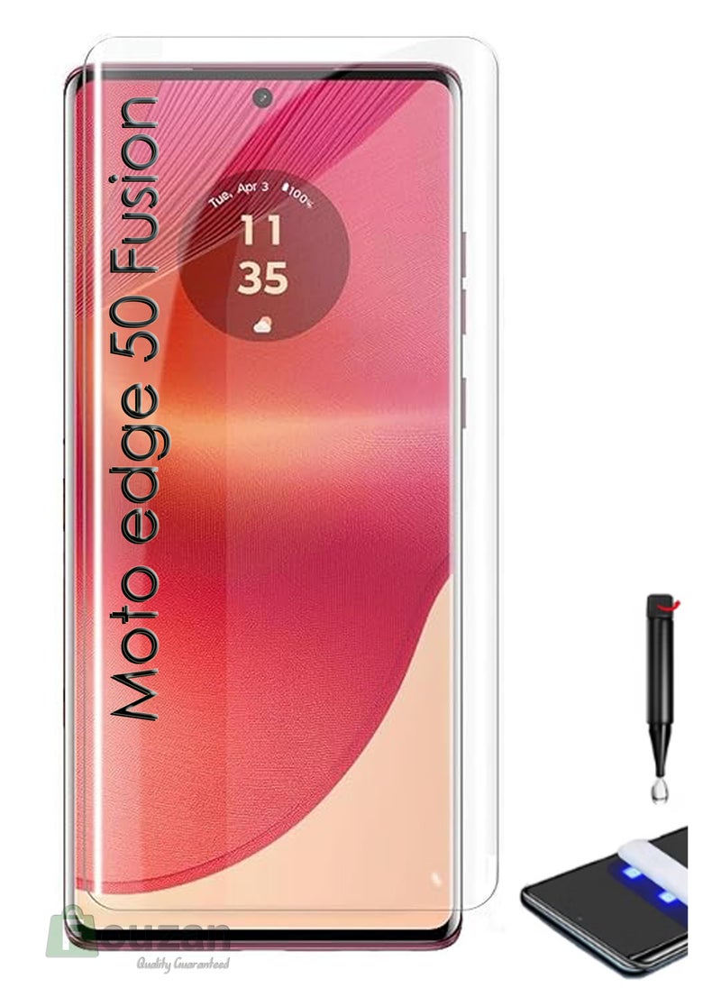 Moto Edge 50 Fusion - UV Liquid Glue Full Curved Coverage Tempered Glass Screen Protector